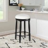 Bar Stools Set of 2 White 360 Degree Swivel, Accent Wooden Swivel Seat Counter Height Bar Stool - 4 of 4