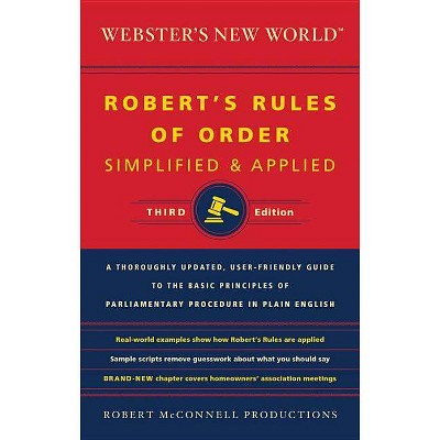 Webster's New World Robert's Rules of Order Simplified and Applied, Third Ed. - 3rd Edition by  Robert McConnell Productions (Paperback)