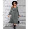 Plus Size Women's Button Pocket Midi Sweater Dress - 2 of 4