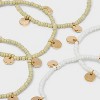 Seedbead with Hammered Discs Stretch Bracelet Set 5pc - A New Day™ - 4 of 4