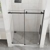 48"x72" Frameless Sliding Shower Door, 1/4"(6mm) Clear Tempered Glass with Easy-Clean Coating, Stainless Steel Hardware, Matte Black - 3 of 4