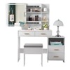 Black Particle Board with Melamine Laminated, 4-Drawer, 1-Locker, 2-Tier Shelf, Dressing Table Set - 3 of 4
