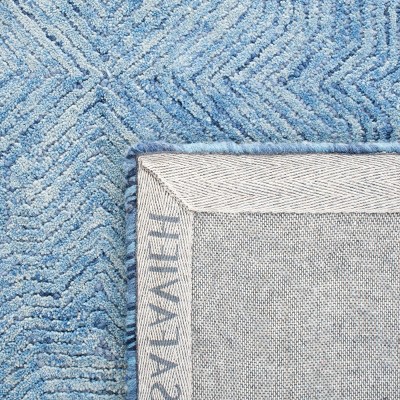 Blue Hand-Tufted Wool 8' x 10' Rectangular Rug