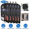 NewHome "5-Pack Breathable Garment Bags with Handles, Washable Clothes Protector for Suits, Coats, Dresses, and Jackets" Black - 4 of 4
