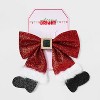 Velvet Santa Bow Hair Barrette - Red - 2 of 3