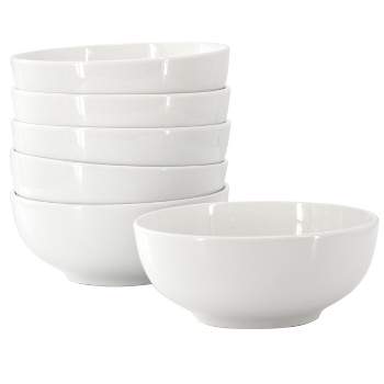 Our Table Simply White 6 Piece 6 Inch Round Porcelain Coupe Bowl Set in White