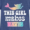 Girls' - Instant Message - This Girl Makes Waves Mermaid Fitted Short Sleeve Graphic T-Shirt - 2 of 4