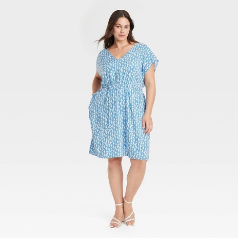 Blue floral 2025 dress target