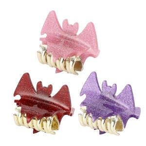 Unique Bargains Halloween Bat Style Hair Clips 1.97" 3 Pcs - 1 of 3