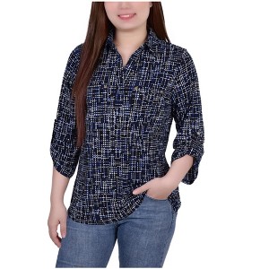 NY Collection Womens Printed Knit Blouse - 1 of 1