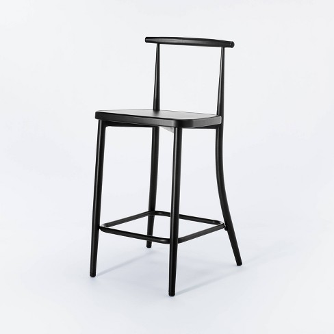 Northwood Metal Cafe Counter Height Barstool Black Threshold designed with Studio McGee