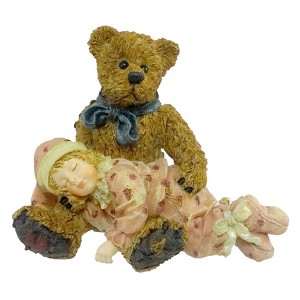 Boyds Bears Resin 3.0 Inch Shelby...Asleep In Teddy's Arms Baby Dollstone 3E Figurines - 1 of 3