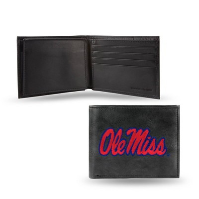 NCAA Mississippi Rebels Embroidered Genuine Leather Billfold Wallet