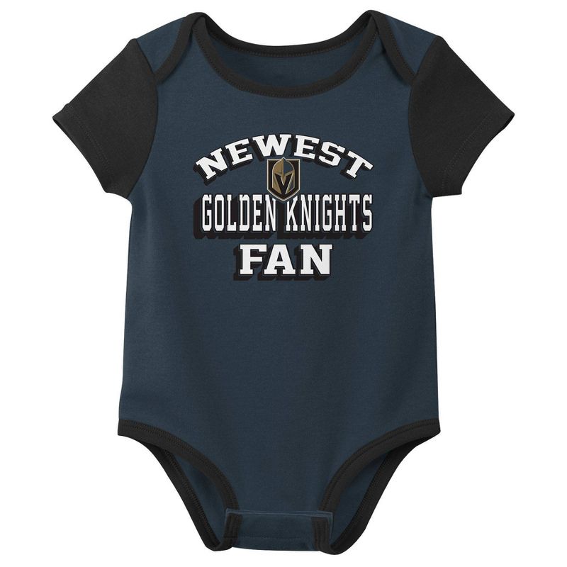 NHL Vegas Golden Knights Infant Boys&#39; 3pk Bodysuit, 2 of 5