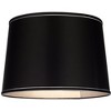 Springcrest Sydnee Collection Satin Black Medium Drum Lamp Shade 14" Top x 16" Bottom x 11" Slant x 11" High (Spider) Replacement with Harp and Finial - image 3 of 4