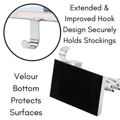 Silver Metal Photo Frame Stocking Holders, Set of 4