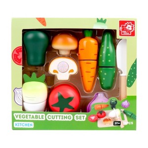 Leo and Friends Wooden Play Food Set for Toddlers-Vegetable Cutting Set-Educational Pretend Play Food with Knife and Chopping Board-Gift for Kids - 1 of 4