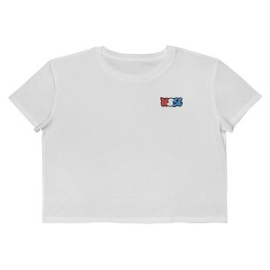 Rerun Island Women's Usa Lc Retro Colorful Logo Americana 4Th Of July Short Sleeve Graphic Cotton Cropped Loose T-shirt - Bright White L - 1 of 4