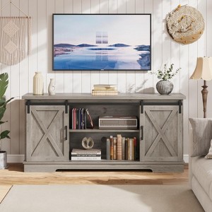 Farmhouse TV Stand for 65 Inch TV, Entertainment Center TV Media Console Table, Tall Modern TV Console Cabinet Furniture for Living Room - 1 of 4