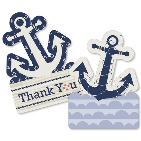 Big Dot Of Happiness Ahoy - Nautical - Shaped Thank You Cards - Baby Shower  Or Birthday Party Thank You Note Cards With Envelopes - Set Of 12 : Target