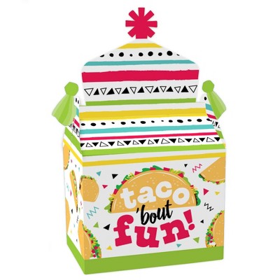 Big Dot of Happiness Taco 'Bout Fun - Treat Box Party Favors - Mexican Fiesta Goodie Gable Boxes - Set of 12