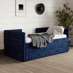 GDFStudio Alston Twin Size Upholstered Daybed with Trundle and Storage Drawers - 1 of 4