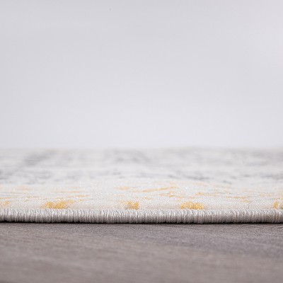 Yellow and Gray Distressed Bohemian 5' x 7' Area Rug