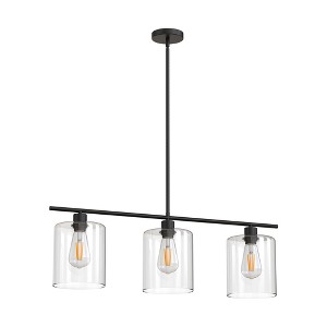 DORESshop Modern 3/4 Light Gold Kitchen Island Pendant Light , Retro Industrial Linear  Ceiling Lights with Clear Glass Shade for Kitchen - 1 of 4