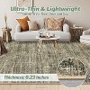 Homhougo 4x6,Runner Rug Soft Vintage Distressed Washable Rug Runners for Hallways Non-Slip Kitchen Runner Low Pile Retro Abstract Olive Brown - 3 of 4