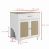 BEAFUP Cat Litter Box Enclosure with Scratch Pad,Hidden Litter Box Furniture, Wooden Pet House Sideboard,Storage Cabinet for Living Room Office,White - 4 of 4
