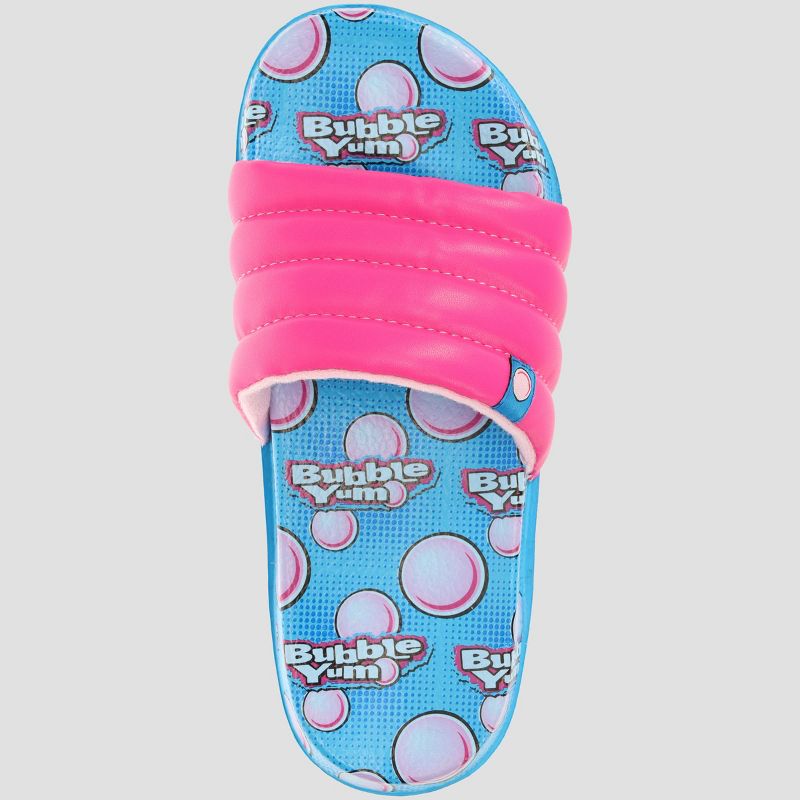 HERSHEY'S BUBBLE YUM Slide Sandals for Kids, Bubble Gum Pool Slide, Pink, Little Kids and Big Kids, 4 of 7