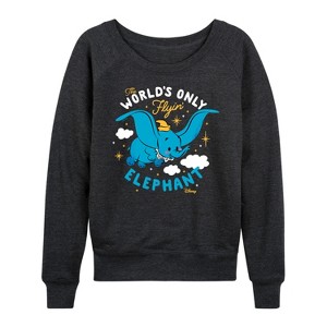 Women's - Disney - Dumbo Lightweight French Terry Wide Neck Long Sleeve Shirt - 1 of 4