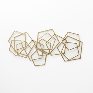 LuxenHome Gold Iron Metal Abstract Shapes 47.4-Inch Wide Wall Decor - 1 of 4