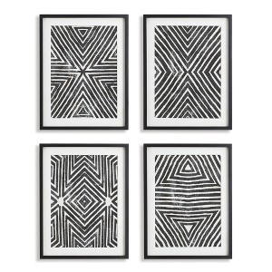 Plum & Post Achromatic Geometric Prints, Set Of 4 - 1 of 4
