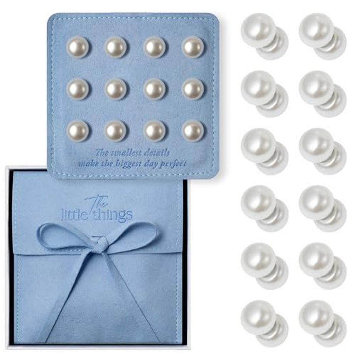 Maplefield Set of 12 The Little Things Double-Sided Pearl Veil Weights, Non-Damaging Magnetic Bridal Veil Weights
