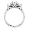Pompeii3 1 3/4 Ct Moissanite & Lab Created Diamond 3 Stone Engagement Ring 10k White Gold - 2 of 4