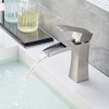 Sumerain Deck Mount Waterfall 304 Stainless Steel Bathroom Sink Faucet Level Handle, Brushed Nickel - 4 of 4
