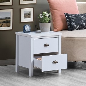 Nightstand Bedside Table, Wooden Frame with Storage Drawer, Bed Side Table with Adjustable LED Strip Light, Storage End Table for Bedroom - 1 of 4