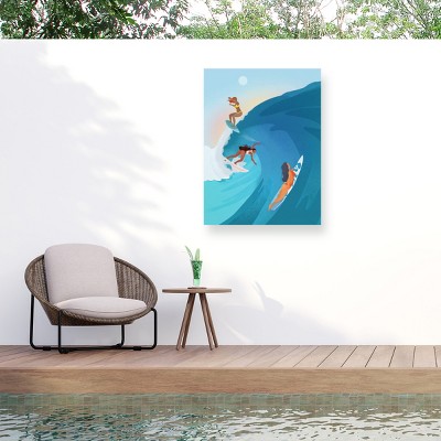 Trademark Fine Art - Petra Lizde  Surfers Matted Framed Art