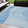 Denim Blue And Sky Blue Abstract Washable Indoor Outdoor Area Rug - 2 of 4