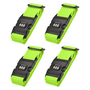 Unique Bargains Adjustable Travel Packing Suitcase Belts with Buckle Combination Lock 4 Pcs - 1 of 4