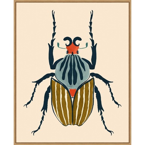 23 x 28 Beetle Bug I by Victoria Barnes Framed Canvas Wall Art Print -  Amanti Art