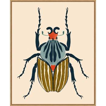 23" x 28" Beetle Bug I by Victoria Barnes Framed Canvas Wall Art Print - Amanti Art