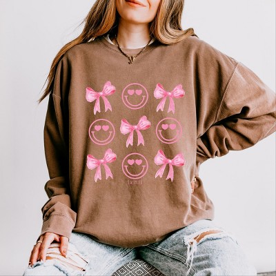 Simply Sage Market S.W.Smiley Smiley Face Coquette Chart Lightweight Garment Dyed Sweatshirt
