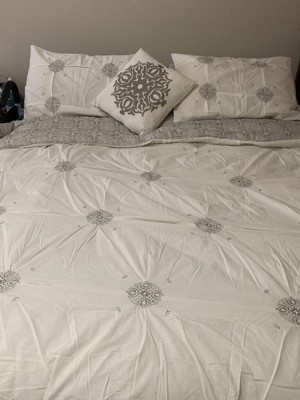 Alicia King/california King 6pc Cotton Comforter Set Gray/ivory : Target