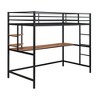 NicBex Twin Size Bunk Bed with Desk Metal Bed Frame with Shelves, Full Length Guardrail and Ladder for Bedroom, Dorm, No Box Spring Required - image 3 of 4