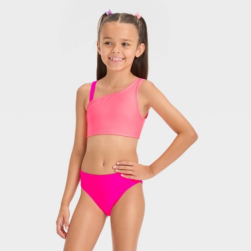 Girls' Gingham Spots Polka Dots Bikini Set - Cat & Jack™ Pink M