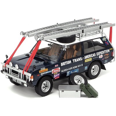 Land Rover Range Rover Dark Blue w/Roof Rack & Accessories "The British Trans-Americas Expedition" 1/18 Diecast Car Almost Real