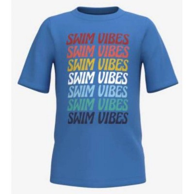 Toddler Boys' 'Swim Vibes' Short Sleeve Rash Guard Swim Shirt - Cat & Jack™ Blue 12M