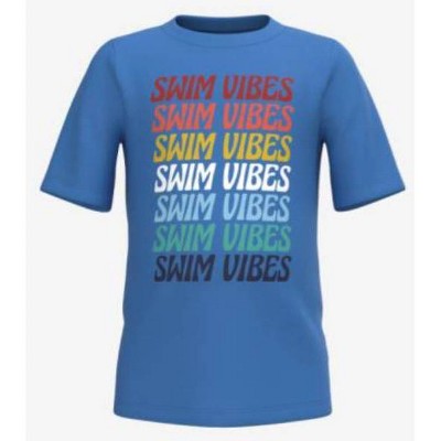 Toddler Boys' 'Swim Vibes' Short Sleeve Rash Guard Swim Shirt - Cat & Jack™ Blue 12M